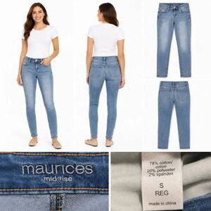 Maurices Small Mid Rise Skinny Jeans Light Wash